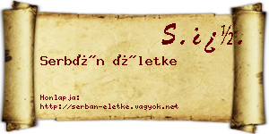 Serbán Életke névjegykártya